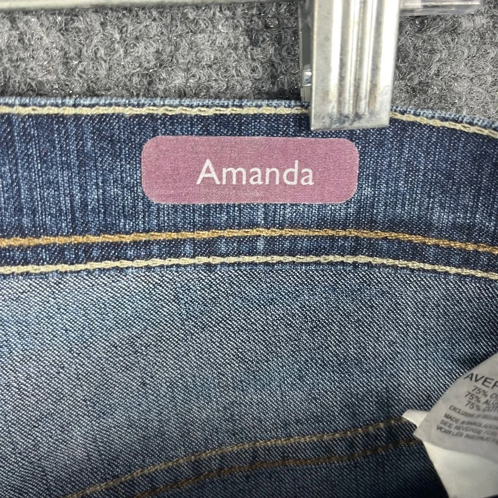 Gloria Vanderbilt Amanda Jeans Womens 14 Blue Stretch Classic Fit Tapered Leg